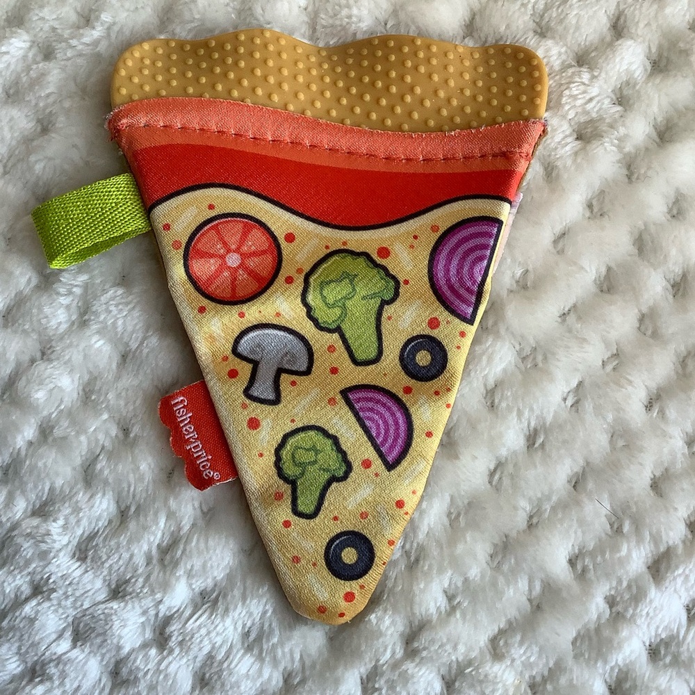 Fisher Price Pizza Slice Baby Teether Sensory Crinkle Toy